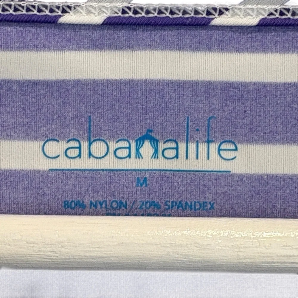 Cabana Life Womens Blue White 3/4 Sleeve Striped Shift Pocket Dress Size Medium - Picture 3 of 5